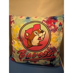 Buc-ee's Bucees Beaver 18" x 18" Large Throw Pillow Accent Tie Dye